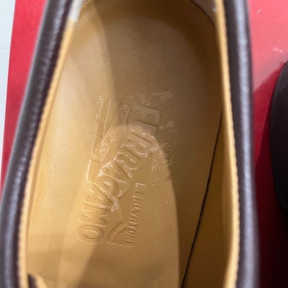 Salvatore Ferragamo Mocca Pebble Calf Dress Shoes Sz. 8.5 D  Excellent Condition main image 10